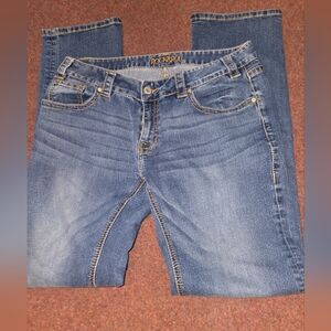 Rock & Roll Denim Mid Rise Straight Cut Marked 32x34 But Measuring 34x32